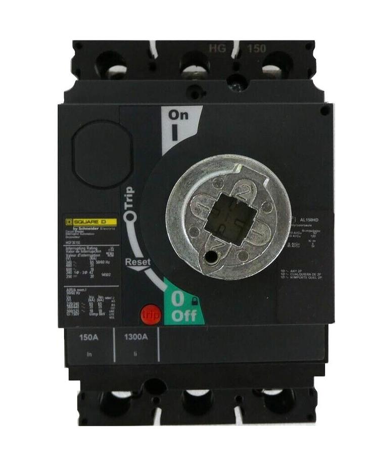 Used Schneider Electric HGF36150 3-Pole Circuit Breaker PowerPact HG 1504 Working