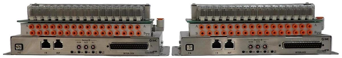Used SMC IN587-33-1 32-Point EtherCAT Pneumatic Manifold Lot of 2 Working Surplus