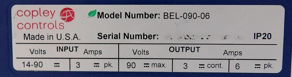 Used Copley Controls BEL-090-06 Servo Drive Accelnet Plus Lot of 2 Working