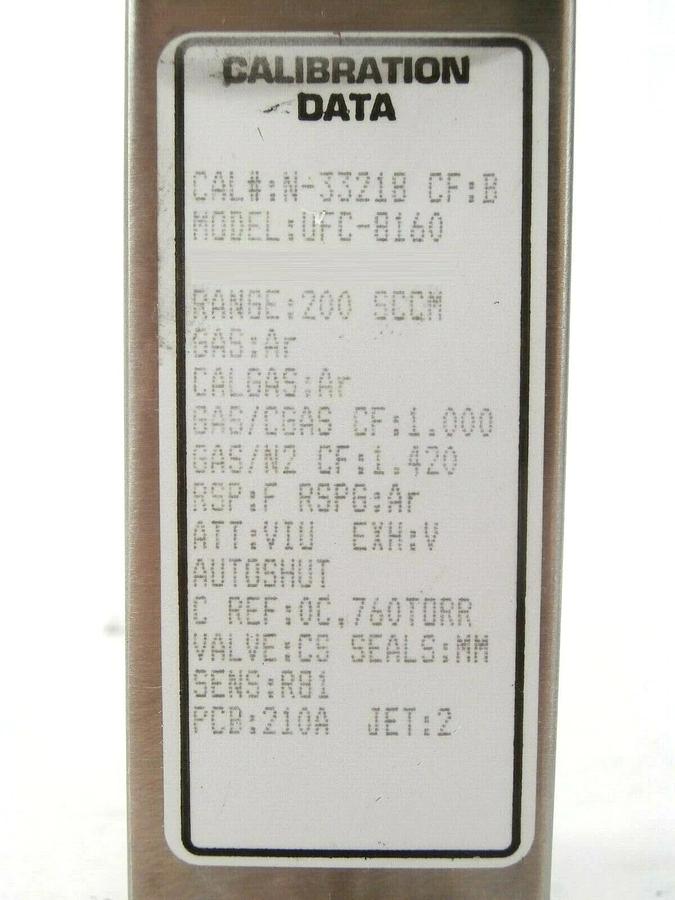 Used UNIT Instruments UFC-8160 Mass Flow Controller MFC 200 SCCM Ar Working Spare