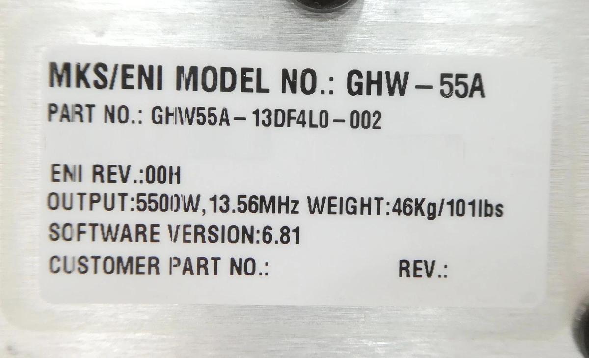 Used GHW-50 GENESIS ENI Power Systems GHW55A-13DF4L0-002 RF Generator Working Surplus