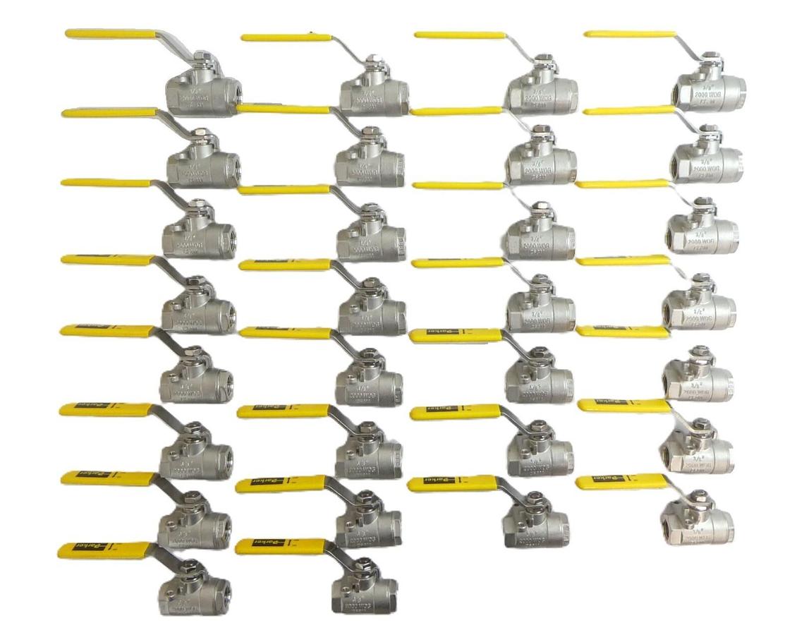 Used Parker CF8M 2000 WOG Ball Valve 3/8" V502SS Series Reseller Lot of 30 New