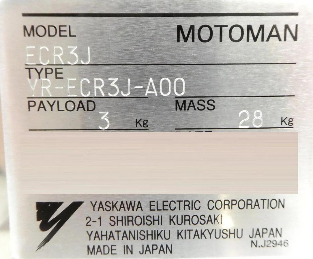Used Yaskawa YR-ECR3J-A00 MOTOMAN Robot Set NXC100 ERCR-NS00-A210-E Working Surplus