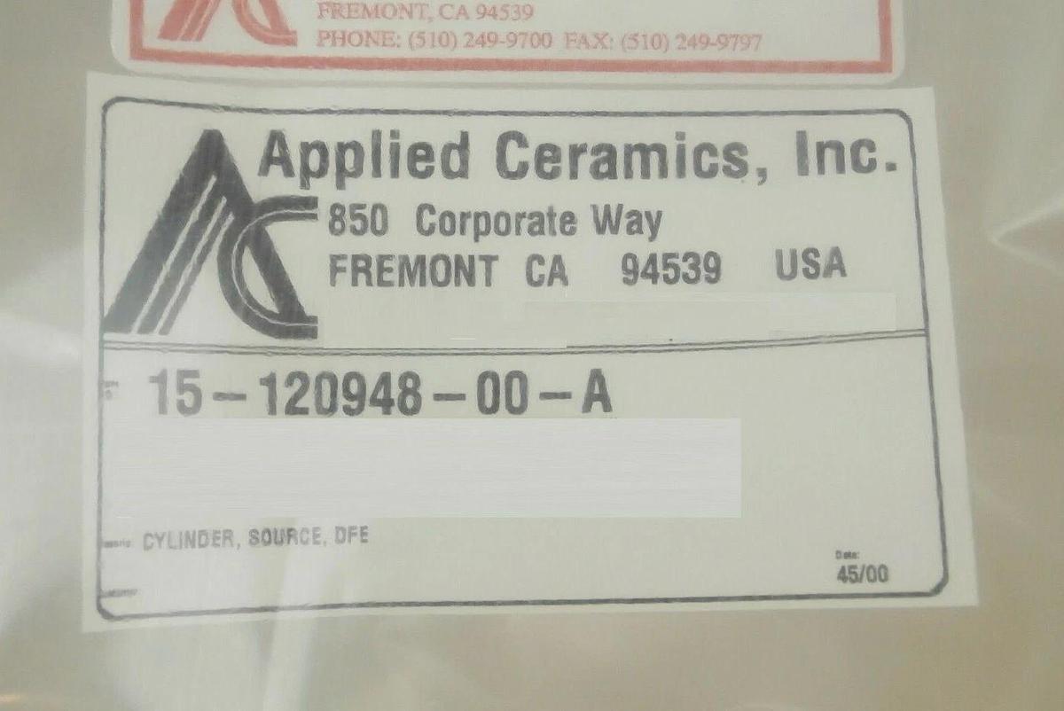 Refurbished Novellus Systems 15-120948-00 DFE Source Cylinder Manufacturer Refurbished