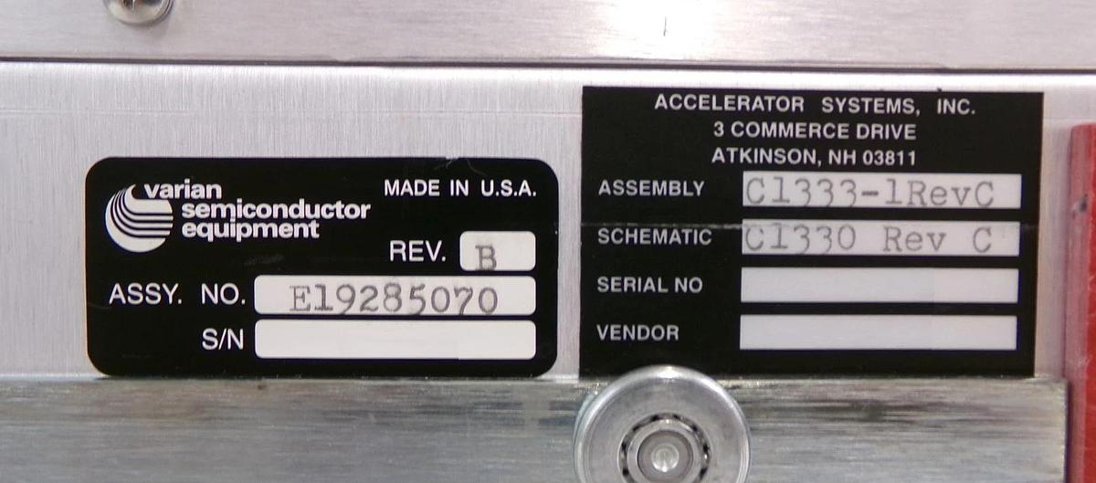 Used Accelerator Systems C1333-1 High Voltage Pulse Module Varian E19285070 Untested