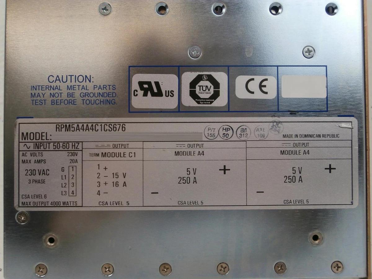 Used Power-One RPM5A4A4C1CS676 Power Supply 4000W Schlumberger 97171048 Working Spare