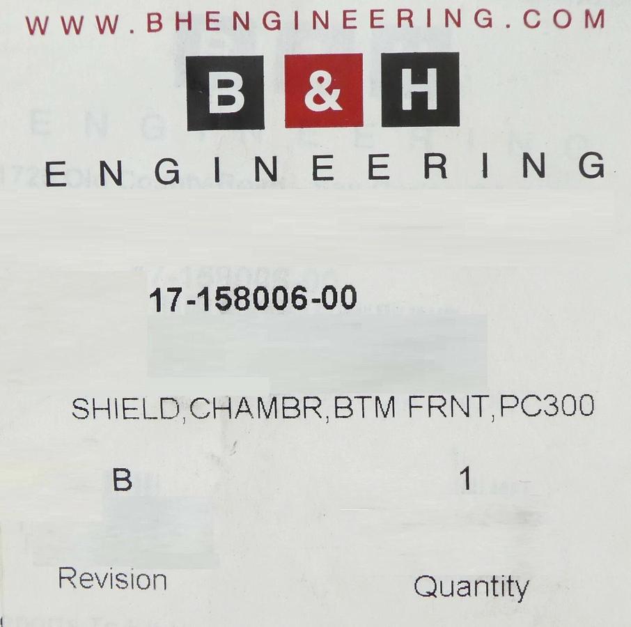 Novellus Systems 17-158006-00 Bottom Front Chamber Shield PC300 New Surplus