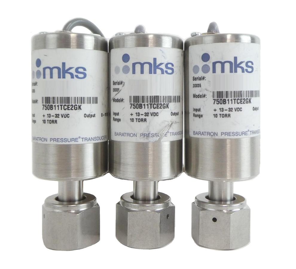 Used MKS Instruments 750B11TCE2GK Baratron Pressure Transducer Lot of 3 Working