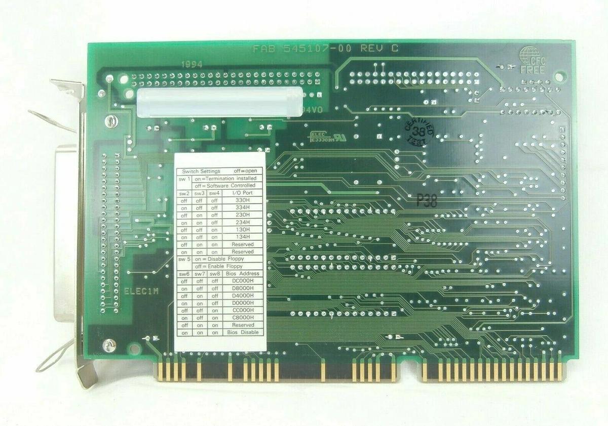 Used Adaptec AHA-1540CF ISA SCSI Interface Board PCB Plasma-Therm Clusterlock 7000