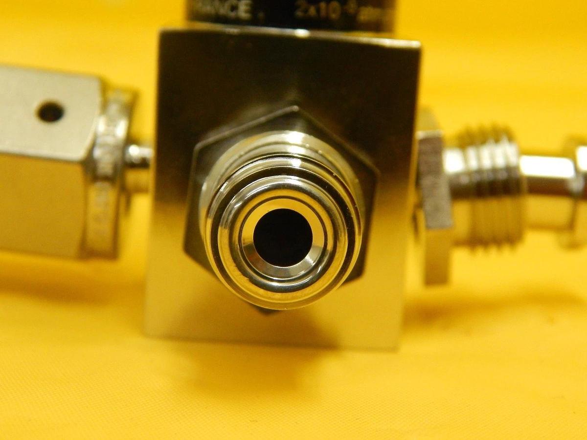 Used Qualiflow 2x10-9atm.cm3/Sec 3-Way Pneumatic Valve Reseller Lot of 2 Used Working