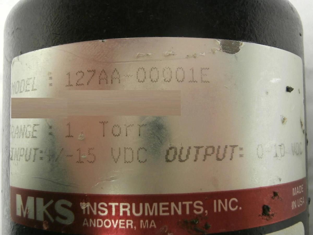 Used MKS Instruments 127AA-00001E Baratron Pressure Transducer 127 Tested Working