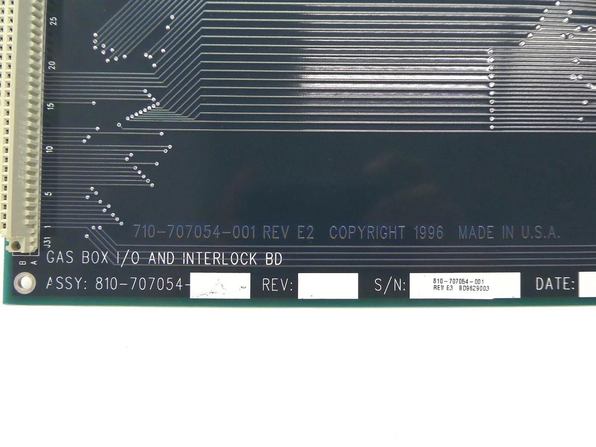 Used Lam Research 810-707054-001 Gas Box I/O Interlock Board PCB FPD Continuum Spare