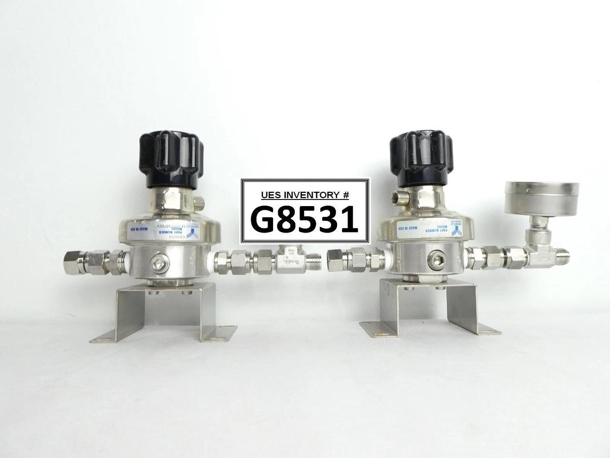 Used Parker 43600759 High Purity Regulator Valve W/ Gauge HFR90TS4PB6V Lot of 2 Used