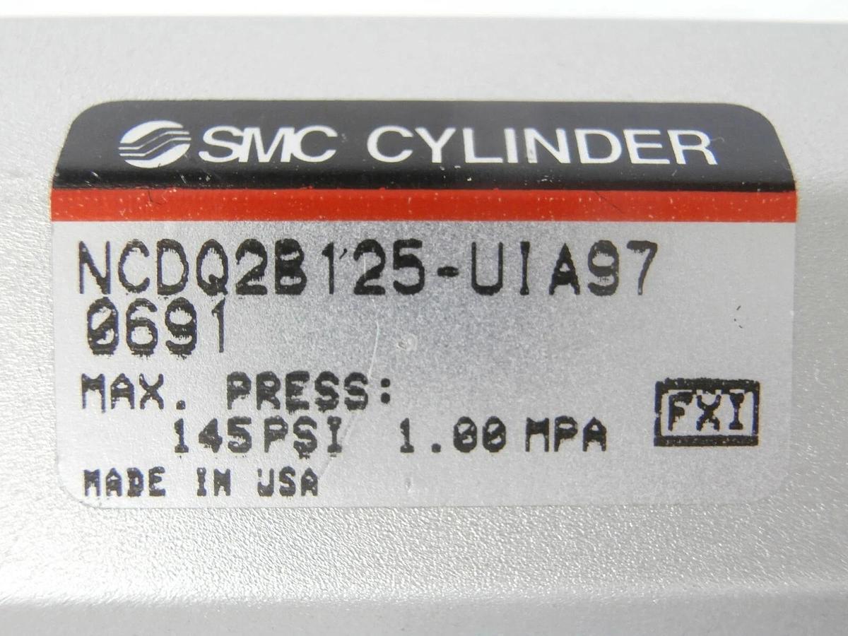 Used SMC NCDQ2B125-UIA97 0691 Pneumatic Cylinder AMAT 0040-75862 No Cover Working