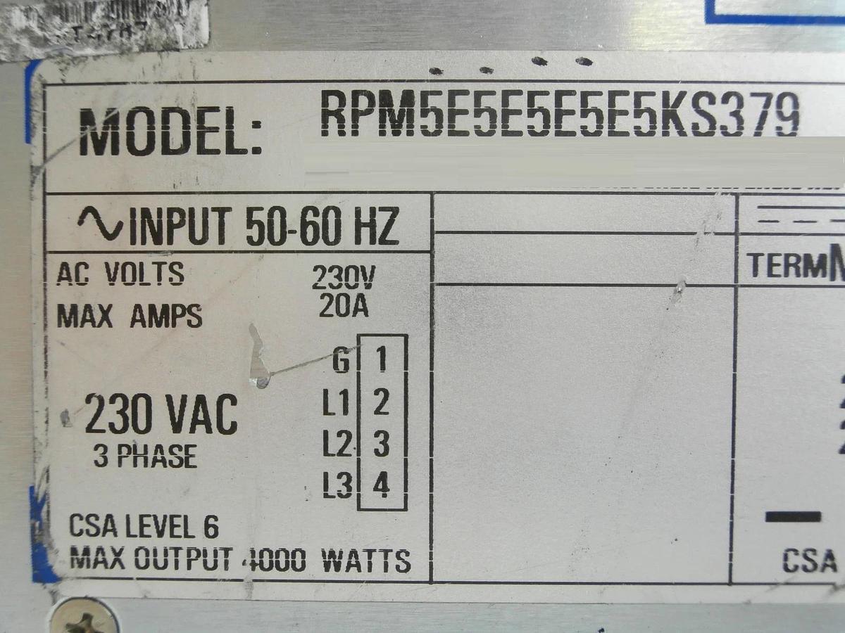 Used Power-One RPM5E5E5E5E5KS379 Power Supply 4000W Teradyne 405-236-00 A Used
