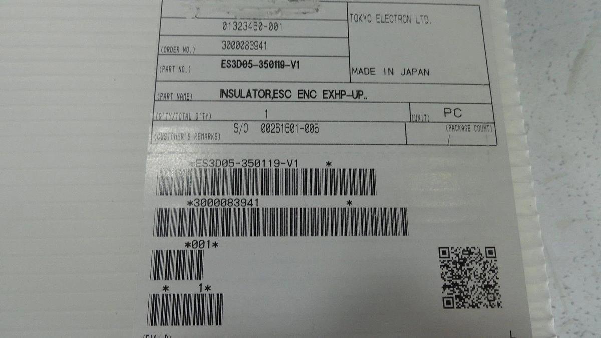 TEL Tokyo Electron ES3D05-350119-V1 Insulator ESC EXHP-UP New Surplus