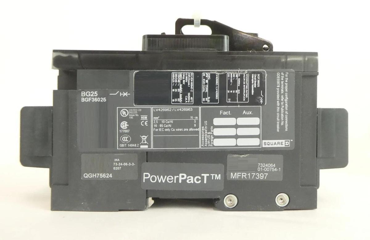 Used Schneider Electric BGF36025 3 Pole Circuit Breaker PowerPacT Lot of 3 Working