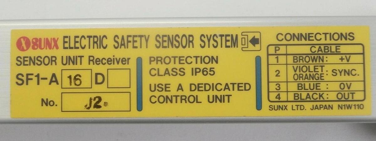 Used Sunx SF1-A16 Light Curtain Emitter and Receiver Set SF1-A Series Working Spare