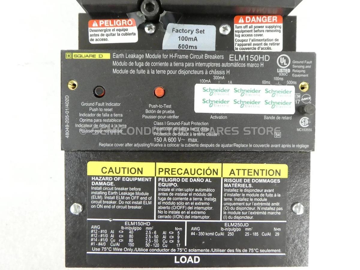 Used Square D HGF36045 Circuit Breaker PowerPact HG 060 ELM150HD Lot of 2 Working