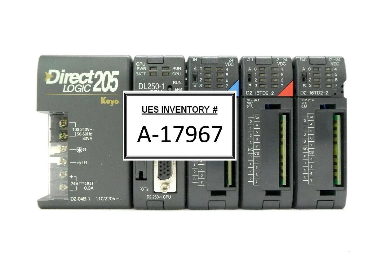Used Automation Direct D2-04B-1 5-Slot PLC Controller DirectLOGIC 205 Koyo Working