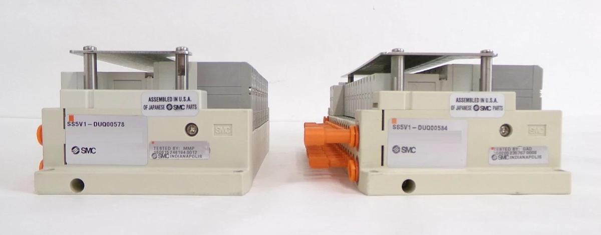 Used SMC SS5V1- Pneumatic Manifold SS5V1-DUQ00578 SS5V1-DUQ00584 Lot of 4 Working