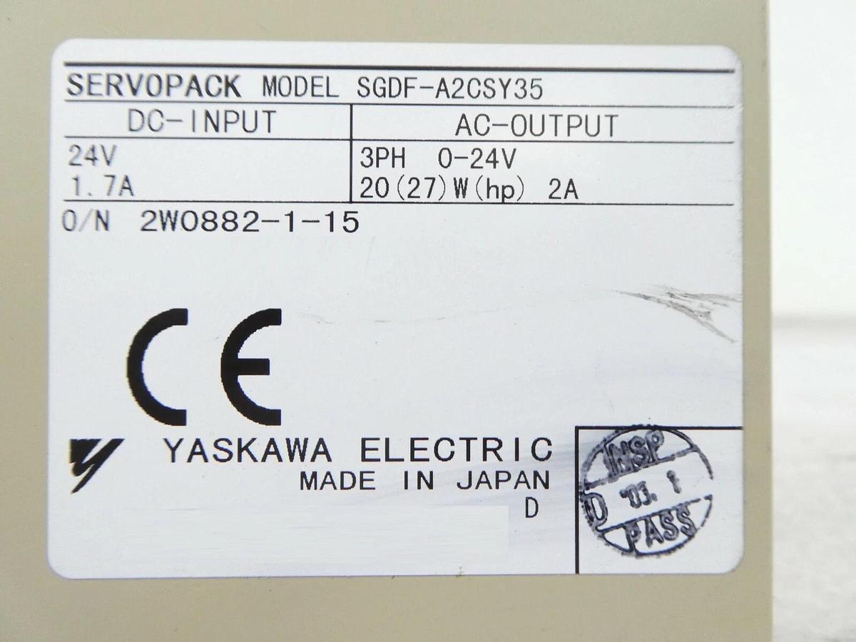 Used Yaskawa Electric SGDF-A2CSY535 Driver AMAT Reseller Lot of 2 Producer Working