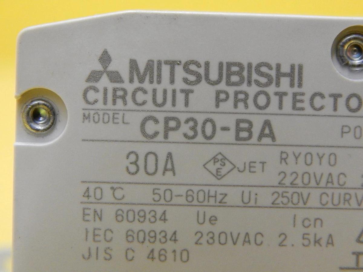 Used Mitsubishi CP30-BA Circuit Protector 3-Pole 15A 30A Lot of 6 Used Working
