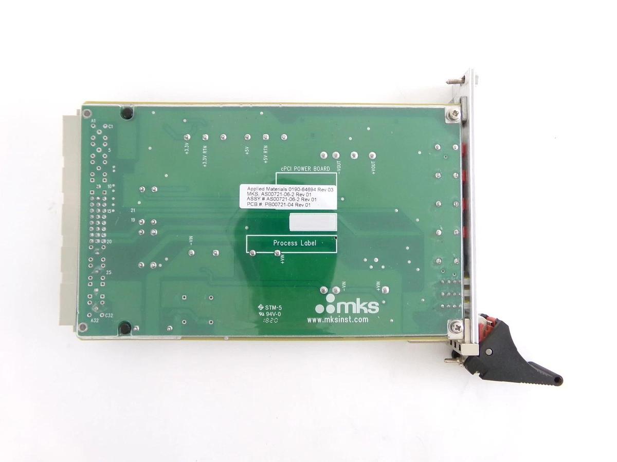 Used MKS Instruments AS00721-06-2 PCB Card cPCI PWRS-0721 AMAT 0190-64694 Lot of 3