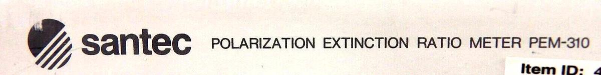 Used Santec Corporation PEM-310 Polarization Extinction Ratio Meter Working Surplus
