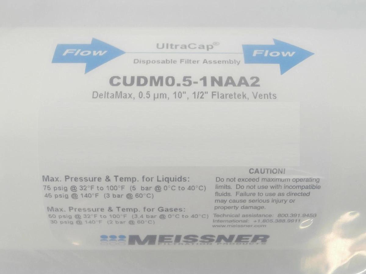 Meissner CUDM0.5-1NAA2 Filter Capsule 0.5 µm UltraCap Reseller Lot of 3 New