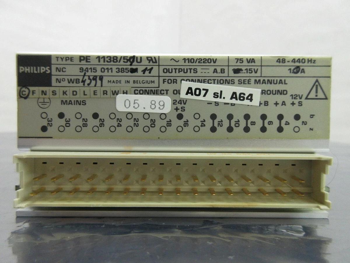 Used Philips 9415 011 38511 Power Supply PCB Card PE 1138/51U ASML PAS 5000/2500 Used
