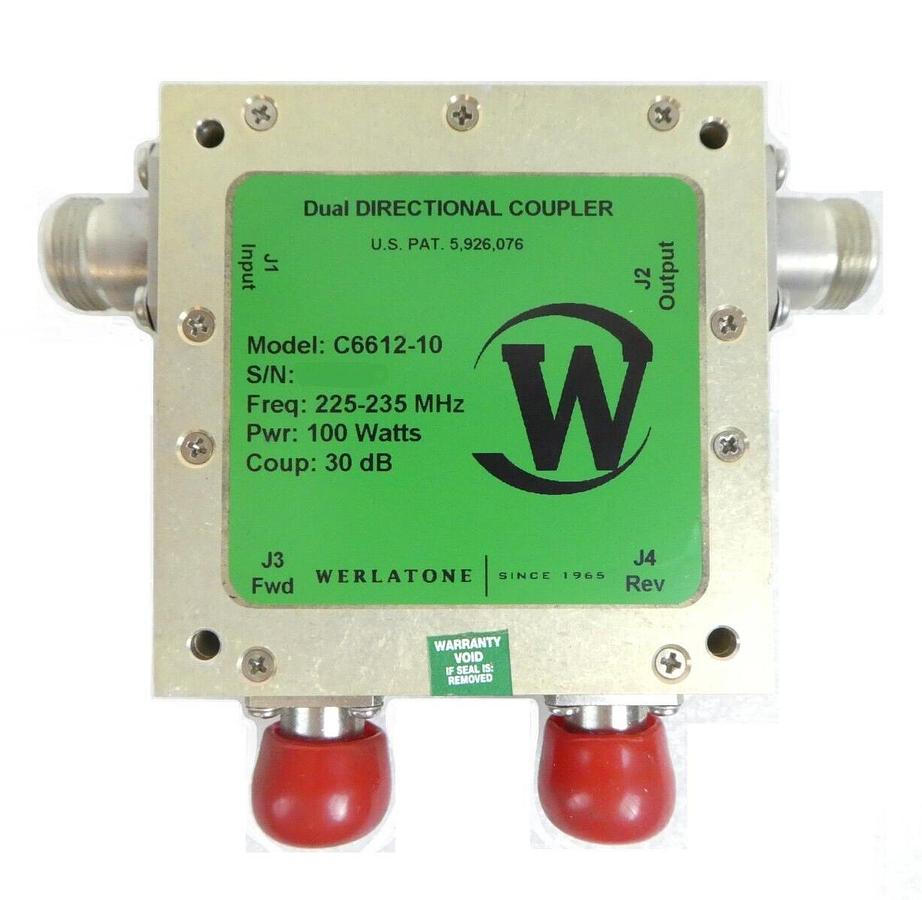 Used Werlatone C6612-10 RF Dual Direction Coupler 100 Watts 225-235MHz Working
