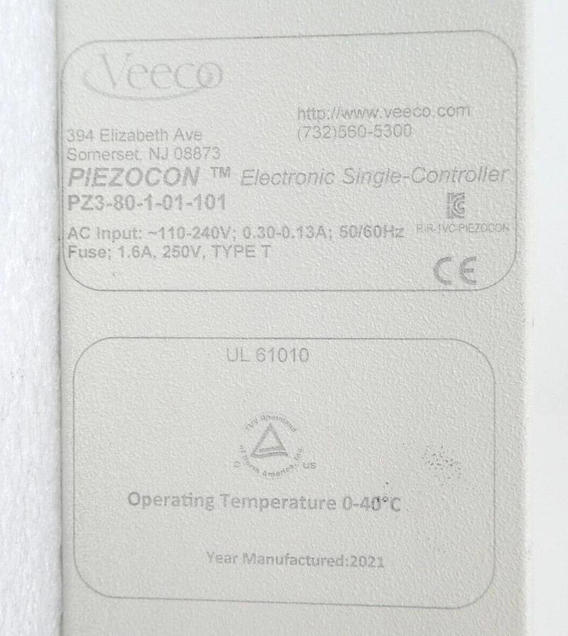 Used Veeco PZ3-80-1-01-101 Gas Concentration Sensor Controller PIEZOCON As-Is