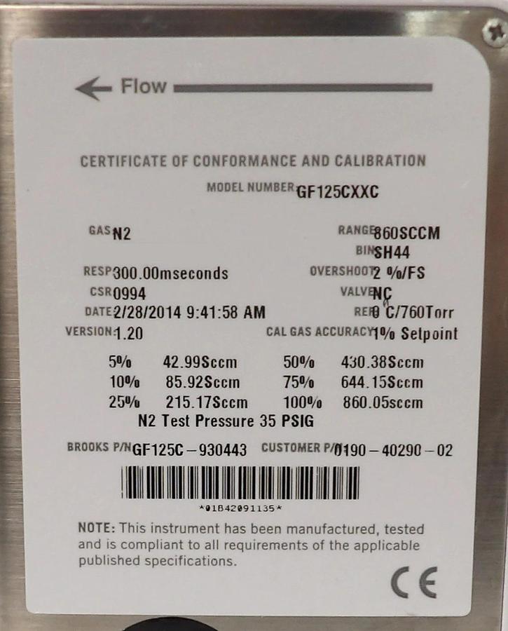 Used Brooks Instrument GF125CXXC Mass Flow Controller MFC Reseller Lot of 12 Working