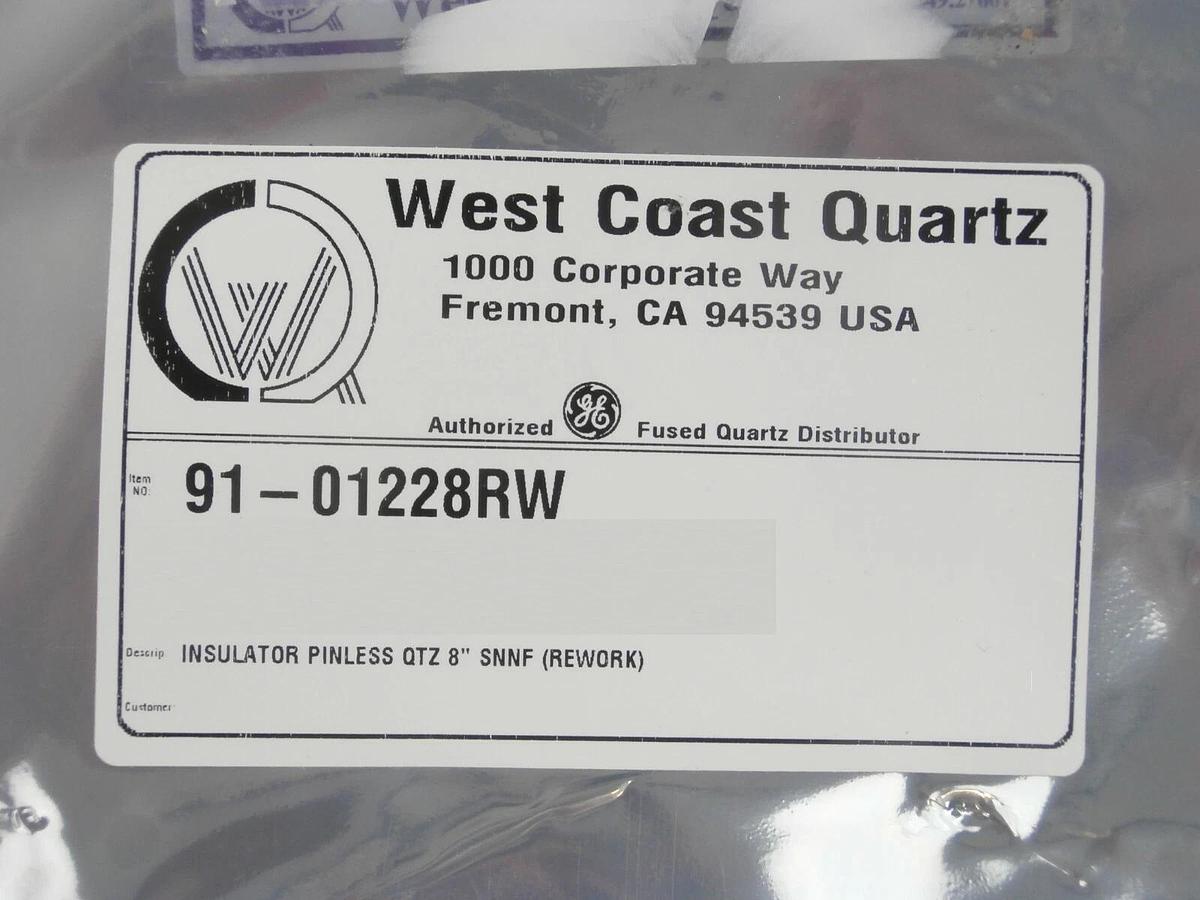 Refurbished AMAT Applied Materials 91-01228RW Insulator Pinless Quartz 8" SNNF Refurbished