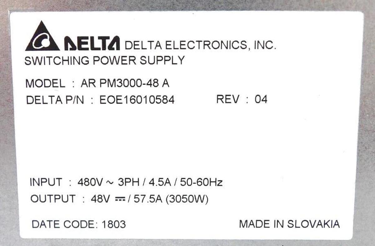 Used Delta Electronics EOE16010584 3050W Power Supply AR PM3000-48 A Lot of 9 Working