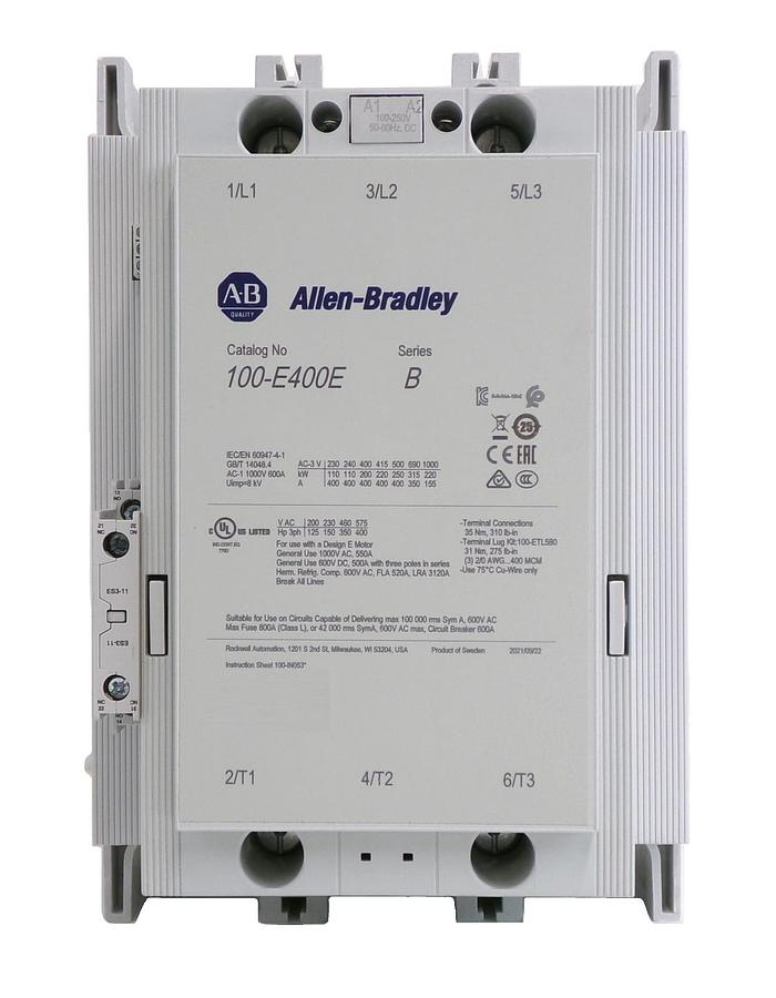 Used AB Allen-Bradley 100-E400E 3-Pole Contactor Series B 100-ES3-11 Working