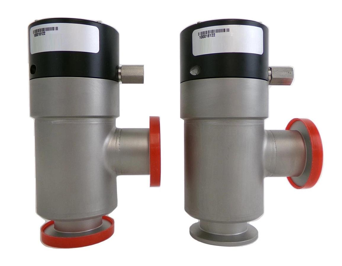 Used MKS Instruments 100018122 Pneumatic Isolation Angle Valve Lot of 2 Working