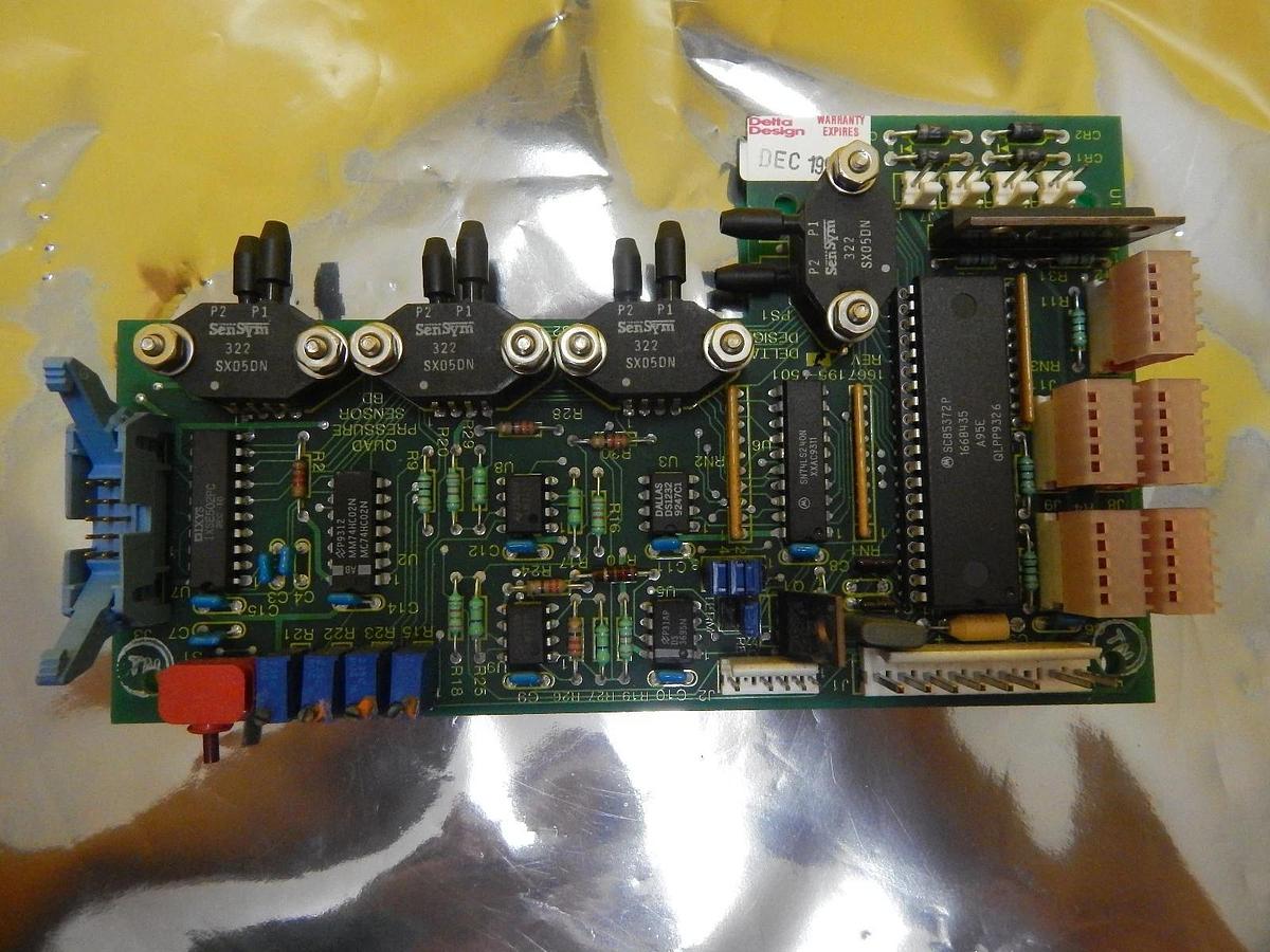 Used Delta Design 1667195-501 Quad Pressure Sensor Board PCB 1667195-501 Used Working