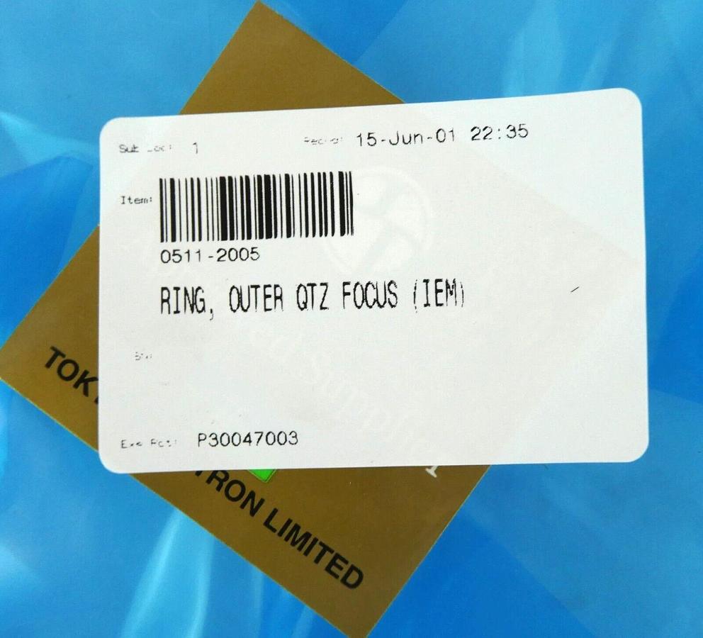 Used TEL Tokyo Electron ES-1805-220014-14 Quartz Focus Ring 8" New Surplus