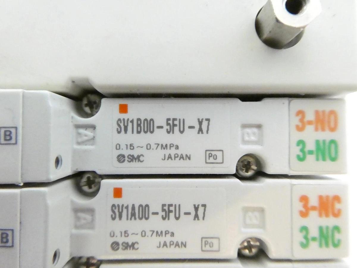 Used SMC SS5V1-1-10FD-X263 14-Port Pneumatic Manifold SV1A00 SV1B00 AMAT Working