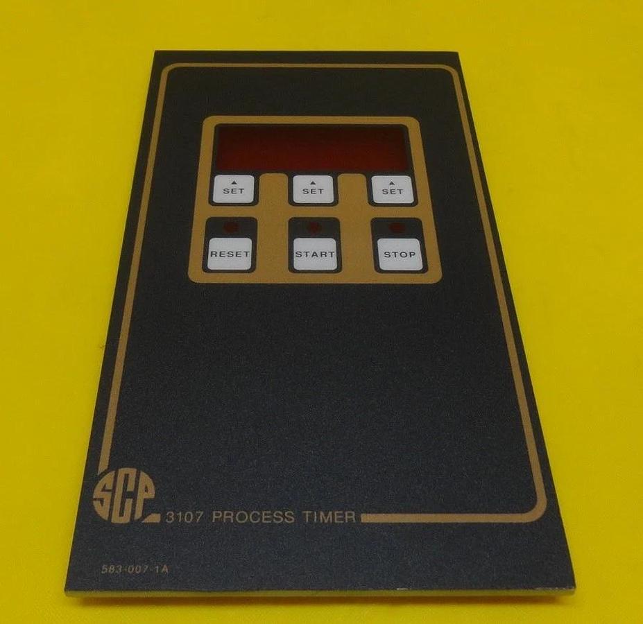 Used Santa Clara Plastics 583-007-1A Process Timer Faceplate 3107 New