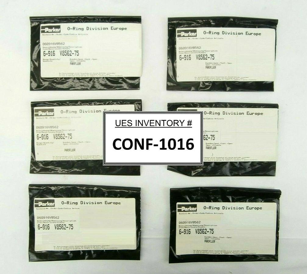 Parker 060916V8562 Parofluor O-Ring 6-916 V8562-75 Reseller Lot of 6 New Spare