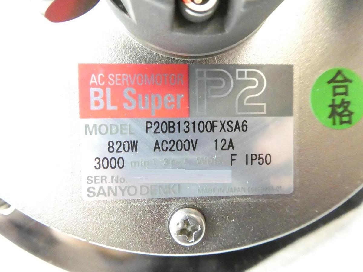 Used Sanyo Denki P20B13100FXSA6 300mm Spin Motor BL Super P2 Rudolph F30 TEL Working