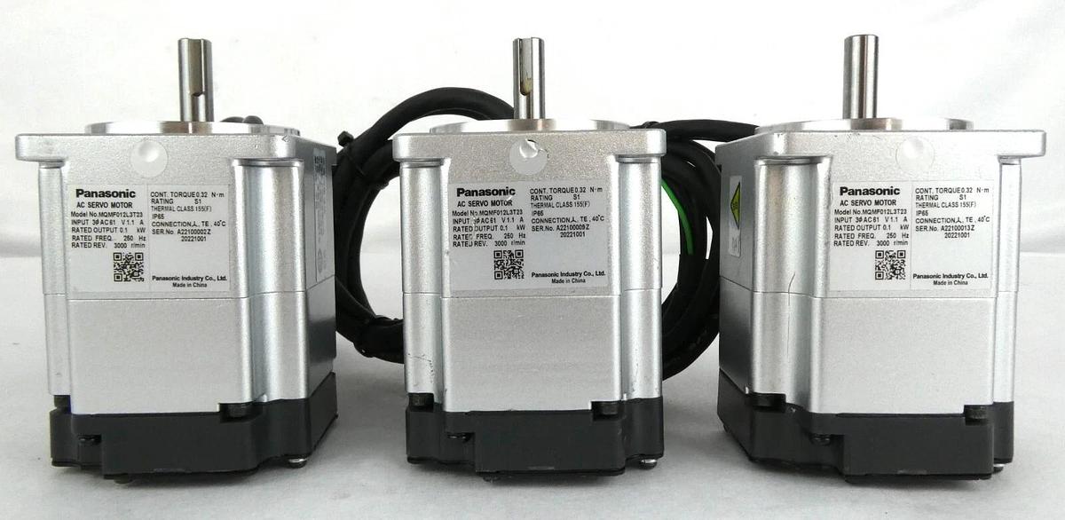 Used Panasonic MQMF012L3T23 AC Servo Motor A6 Series Reseller Lot of 3 Working Spare