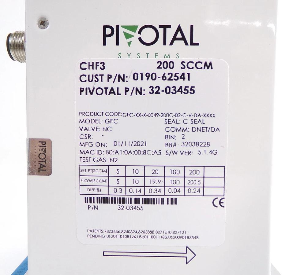 Pivotal Systems 32-03455 Mass Flow Controller MFC AMAT 0190-62541 Lot of 3 New