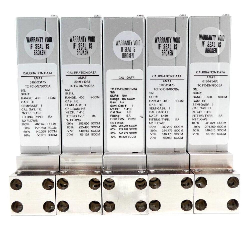 Used Aera FC-DN780CBA Mass Flow Controller MFC 600 SCCM 400 SCCM He Lot of 11 Working