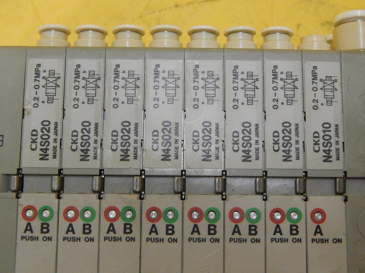 Used CKD N4S0-T56 8-Port Pnuematic Manifold OPP3-1H Lot of 2 Used Working