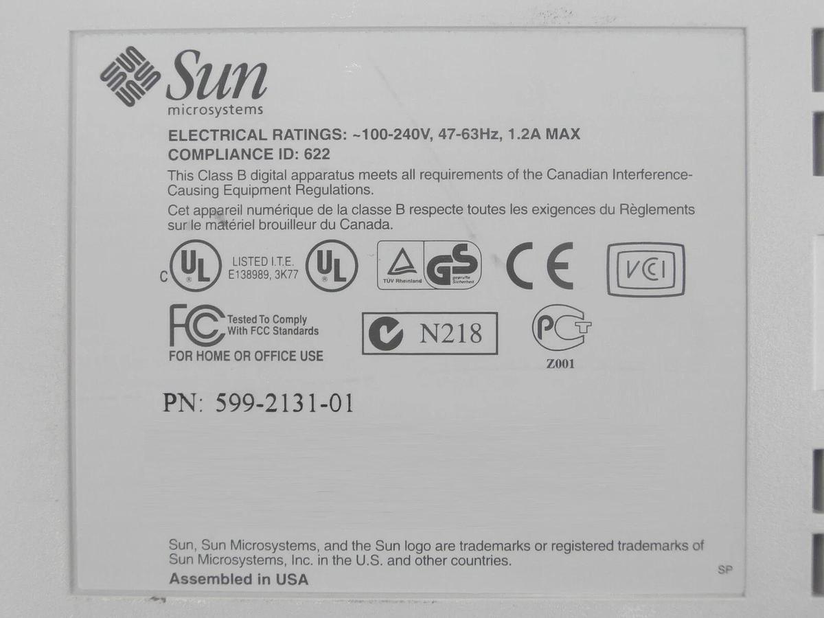 Used Sun Microsystems 599-2131-01 External Tape with 40GB Fujifilm DLTape IV Working