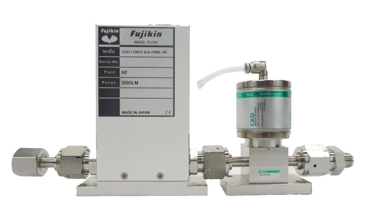 Used Fujikin FCST1150FC-6J2-F200L-N2 Mass Flow Controller MFC CKD AGD21R-6R Working
